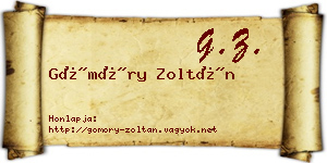 Gömöry Zoltán névjegykártya
