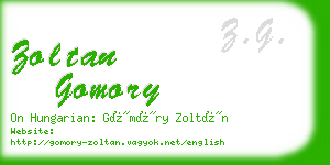 zoltan gomory business card